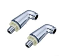 Lot de 2 pieds de robinet mitigeur chromé pour robinet de baignoire mural - Adaptateur de remplissage de douche - Extension en laiton - Kit de mise à niveau pour salle de bain - Brillance durable