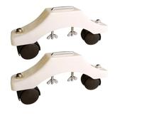 Lot de 2 pieds de support de chauffage électrique - Roues rotatives verrouillables pour chauffage d'appoint infrarouge - Base de support de sol en plastique robuste pour la maison et le bureau (blanc)