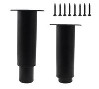 Lot de 2 Pieds de Support réglables en métal Blanc pour lit, Hauteur 12 à 18 cm, Robustes et adaptés aux canapés, commodes, armoires, Tables et chaises - Idéaux pour moderniser Votre intérie