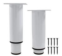 Lot de 2 Pieds de Support Robustes et réglables en Fourrure Blanche, Hauteur 12 à 18 cm, pour canapé, Commode, Table, Armoire, Chaise - Durables et élégants