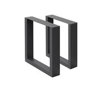 Lot de 2 Pieds de Table 30x43 cm Anthracite, Acier Peint par Poudrage, Design