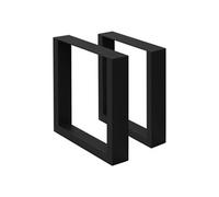 ECD Germany Set 2 Pieds de Table - 30 x 43 cm - Rectangulaire - Noir - en Acier Revêtu de Poudre - Pied de Meuble Banc - Support Profil Carré - Design Industriel