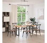 Lot de 2 pieds de table de salle à manger en forme de U, acier anthracite | Acier robuste, niveleurs réglables, montage facile, design géométrique, assorti à des planches variées