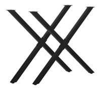 HOMCOM - Pieds de Table en Acier - Acier - 80x4x72cm - Noir