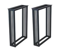 Lot de 2 pieds de table en fer pour bureau moderne, style industriel robuste, réglables, pieds de table à faire soi-même (noir, 50 x 100 cm)