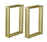 Lot de 2 pieds de table en fer robuste pour bureaux modernes - Pieds réglables de style industriel (doré, 50 x 72 cm)