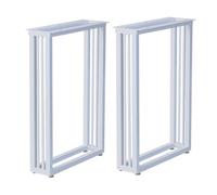 Lot de 2 pieds de table en fer robuste pour bureaux modernes, réglables, style industriel (blanc, 70 x 72 cm)