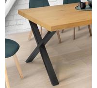 Lot de 2 pieds de table forme X 69x72 cm design industriel Noir
