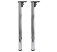 Lot de 2 pieds de table HWC-H34, pour bureau, pied de table à manger, structure de table, pliable 72 cm aspect inox Argenté