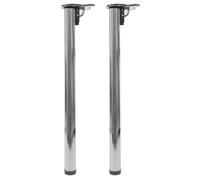 Lot de 2 pieds de table HWC-H34, pour bureau, pied de table à manger, structure de table, pliable 72 cm- aspect inox
