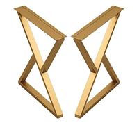 Lot de 2 pieds de table industriels en métal 100 cm robustes réglables Doré 30 × 100 cm