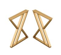 Lot de 2 pieds de table industriels robustes en métal doré 30 x 100 cm - Pour table basse, banc ou meubles de bricolage - Support élégant et durable pour intérieurs modernes