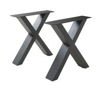 Lot de 2 pieds de table Maribo acier 42 x 40 cm noir