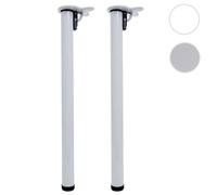 Lot de 2 pieds de table MCW-H34, pour bureau, pied de table à manger, structure de table, pliable 72 cm ~ blanc