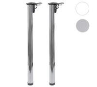 Lot de 2 pieds de table MCW-H34, pour bureau, pied de table à manger, structure de table, pliable 72 cm ~ aspect inox