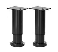 Lot de 2 Pieds de Table réglables, 12 à 18 cm (4,72 à 7,09 Pouces), Pieds de Support for Meubles, Pieds de Table Basse en métal(Black)