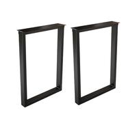 Lot de 2 pieds de table réglables en métal, assemblage facile, pieds de meubles en acier pour table basse, banc, profil carré, 70 x 50 cm, finition noire, support durable.