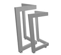Lot de 2 pieds de table robustes en métal noir pour salle à manger et table basse industrielle pour salle à manger, bureau, salle de réunion, support de meubles robuste