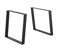 Lot de 2 Pieds de Table Stylés Éléments de Meuble DIY Set de Pieds de Meuble avec Embouts de Protection en Acier et Fer 75 x 72 cm Noir Mat
