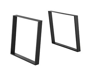 Lot de 2 Pieds de Table Stylés Éléments de Meuble DIY Set de Pieds de Meuble avec Embouts de Protection en Acier et Fer 75 x 72 cm Noir Mat