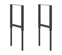 Lot de 2 Pieds d'établi Réglable, Support Table de Travail Cadres d'établi réglables 2 pcs Métal 55x(69-95,5) cm Noir