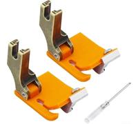 Lot de 2 pieds ourleurs multifonctions réglables pour machines à coudre industrielles avec guide de bord, pied presseur pour ourler, rouler et plier les bords sur de la soie aux tissus lourds