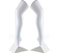 lot de 2 pieds pour la présentation de bas et chaussettes, pied décoratif - Femme, pied décoratif 56 cm avec support, mannequin - jambe avec forme réaliste, pied chaussette - couleur blanche