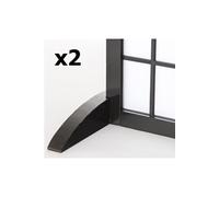PEGANE Lot de 2 Pieds pour paravent en Bois Noir - 2.8 x 33 x 0.8 cm