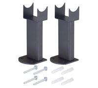 Lot de 2 pieds supports en acier anthracite pour radiateur à eau chaude NYTIA de NOYON ET THIEBAULT fixation au sol, supports stabilisateurs avec vis, chevilles et caches de fixation inclus