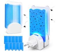 Lot de 2 Piege à Mouche Moustique avec lumière Bleue, 10 Cartes de Colle