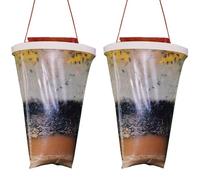 Lot de 2 Piège à mouches, appât liquide inclus, pour extérieur, cour, écurie .