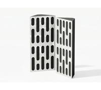 Lot de 2 pièges à basses d'angle acoustiques étroits | Absorbeurs de sons basse fréquence | Traitement acoustique pour studio | 50 x 23 cm | Plaques perforées : [Plastique blanc brillant | x2 P24]