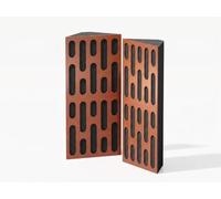 Lot de 2 pièges à basses d'angle acoustiques étroits | Absorbeurs de sons basse fréquence | Traitement acoustique pour studio | 50 x 23 cm | Plaques perforées : [Cerise | x2 P24]