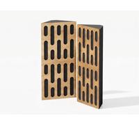 Lot de 2 pièges à basses d'angle acoustiques étroits | Absorbeurs de sons basse fréquence | Traitement acoustique pour studio | 50 x 23 cm | Plaques perforées : [Chêne | x2 P24]