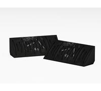 Lot de 2 pièges à basses d'angle acoustiques étroits | Diffusion - Réflexion - Insonorisation - Isolation | 23x50cm | Plaques perforées de couleur : (Plastique noir brillant, PULSE-mini-Horizont)