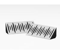 Lot de 2 pièges à basses d'angle acoustiques étroits | Diffusion - Réflexion - Insonorisation - Isolation | 23x50cm | Plaques perforées de couleur : (Plastique blanc brillant, PULSE-mini-Horizont)