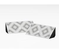 Lot de 2 pièges à basses d'angle acoustiques étroits | Diffusion - Réflexion - Insonorisation - Isolation | 23x50cm | Plaques perforées de couleur : (Plastique blanc brillant, REBAT-Horizont)