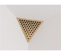 Lot de 2 pièges à basses d'angle acoustiques « Triangle » | Mousse acoustique diffusée avec plaque HDF laminée perforée | Côté de triangle : 42 cm | Couleur : (Chêne, ROUNDS)
