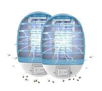 Lot de 2 pièges à insectes pour intérieur, insectes volants, piège électronique à brancher avec lumières bleues pour salon, cuisine, chambre à coucher