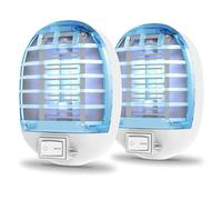 Lot de 2 pièges à mouches électroniques pour l'intérieur, avec lumières bleues pour salon, maison, cuisine, chambre à coucher, chambre de bébé, bureau