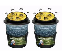 Lot de 2 Pièges à Moustiques Tigres avec Récipient & Couvercle - Innovation 2025 - Piège à Larves Écologique sans Insecticide - Anti Moustique Jardin Terrasse Balcon - Ciao Mosquito®