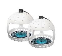 Lot de 2 pièges à puces avec 8 disques Collants, 6 Ampoules, 2 Fils électriques, pièges à puces pour Une Utilisation en intérieur dans Votre Maison, piège à puces d'intérieur sûr, sans Danger (Blanc)