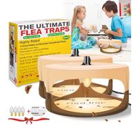 Lot de 2 pièges à puces avec recharges légères et coussinets adhésifs, pièges à puces pour l'intérieur de votre maison, pièges électroniques à moucherons pour l'intérieur et la maison (beige, lot de 2