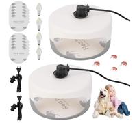 Lot de 2 pièges à puces pour la maison, pièges à lampe anti-puces avec 10 tampons adhésifs et 4 ampoules, piège à puces en forme de dôme pour la maison, non toxique, fonctionnement silencieux, attrape