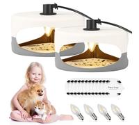 Lot de 2 pièges à puces pour la maison, traitement des puces à la maison, kit de piège à puces avec 4 ampoules LED et 12 coussinets adhésifs, attrape-puces non toxique pour la maison, la literie, sans