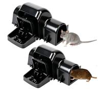 Lot de 2 pièges à rats qui tuent instantanément - Réutilisables - Piège à rats et souris sans cruauté - Piège à souris très sensible - Pour une utilisation en extérieur et en intérieur - Adapté aux