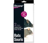 Lot de 2 pièges à rats/souris tablettes avec glu - DECAMP' - Plastique