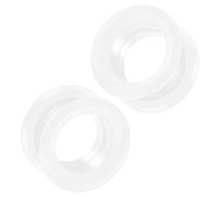 Lot de 2 piercings évasés en silicone blanc pour lobe d'oreille, Silicone, Sans pierre précieuse