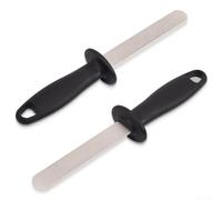Lot de 2 pierres à aiguiser diamant double face avec grain 400/1000, poignée ergonomique pour aiguiser efficacement la lame, le burin, les ciseaux et la raboteuse, à sec