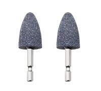 Lot de 2 pierres à aiguiser hexagonales en corindon marron avec petite tête de meule conique, outil de polissage pour polissage, ébavurage, sculpture